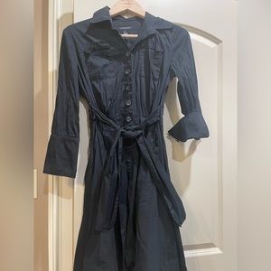 Banana Republic size 2 black tie waist button front dress